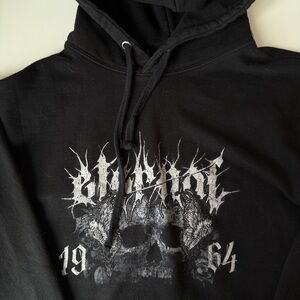 Nasty Gal Black Skull Graphic Pullover Hoodie